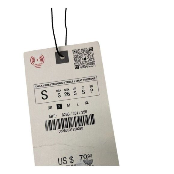 Zara Womens Dress S Small Mini White Fringed Trim Short Sleeve 8266/531 NWT - Picture 5 of 12